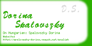 dorina spalovszky business card